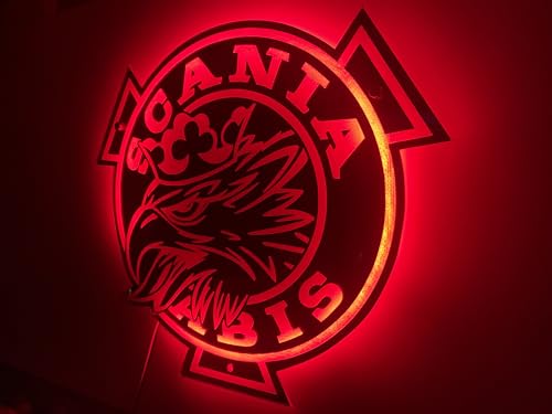 Scania LED-Schild 50x50cm - Zubehör Mit Einstellbarer Lichtleistung - Greif LED-Rückwandschild von Best Trucks Europe