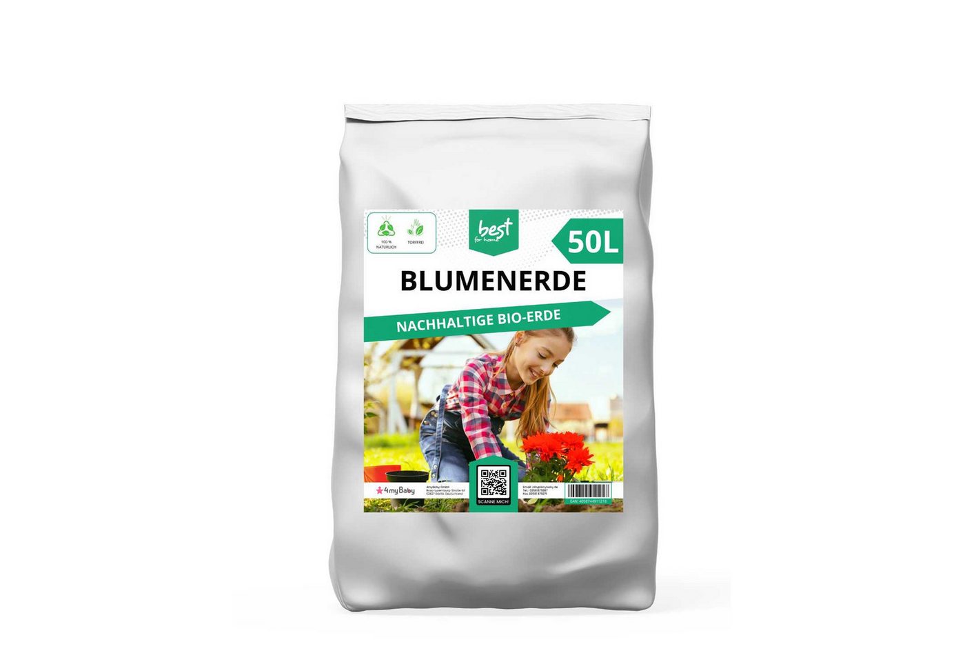 Best for Home Bio-Erde Gartenerde für Zimmer- und Balkonpflanzen, Gemüse, Obst und Kräuter. Blumenerde, Bio und torffrei, ideal für Blumenbeete und Kübel von Best for Home