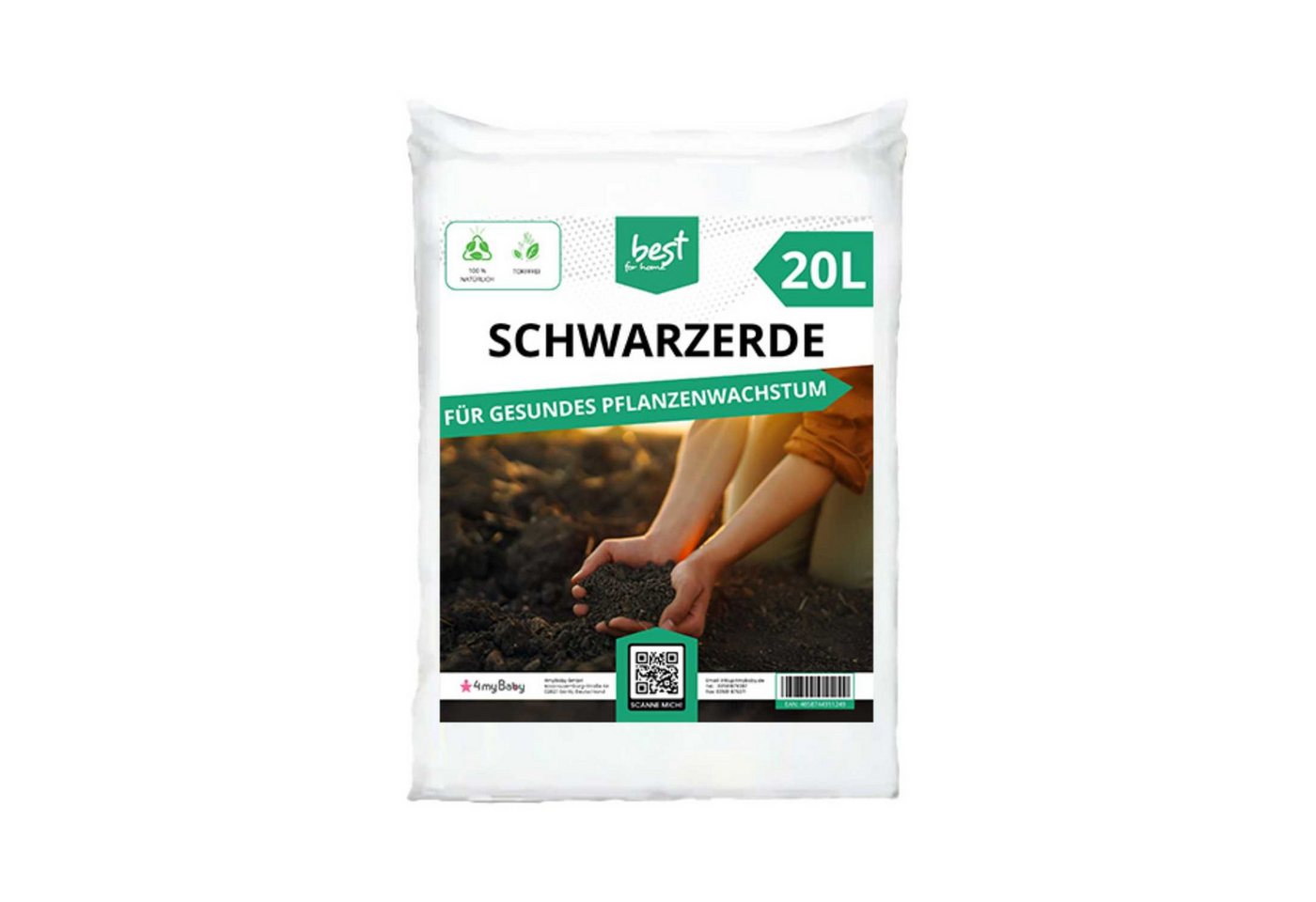 Best for Home Bio-Erde Gartenerde für Zimmer- und Balkonpflanzen, Gemüse, Obst und Kräuter. Schwarzerde, Bio und torffrei, ideal für Blumenbeete und Kübel von Best for Home