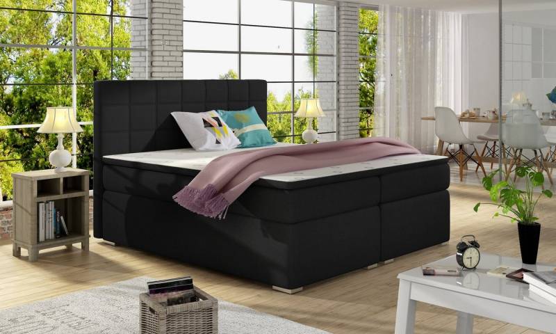 Best for Home Boxspringbett Alice mit Bettkasten Bonellfederkern inkl. 4 cm Topper (140x200 160x200 180x200 cm), Handwerksqualität, TOP Preis-Leistungs-Verhältnis von Best for Home