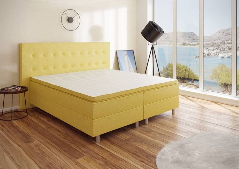 Best for Home Boxspringbett NEO Bonellfederkern inkl. 5 cm Topper (90x200 100x200 120x200 140x200 160x200 180x200 200x200 cm), Handwerksqualität, TOP- Preis-Leistungs-Verhältnis von Best for Home