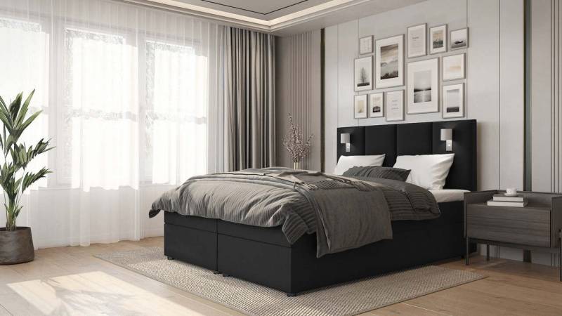 Best for Home Boxspringbett Parma Bonellfederkern inkl. 7-Zonen Topper T-30, Boxspringbett mit Bettkasten von Best for Home