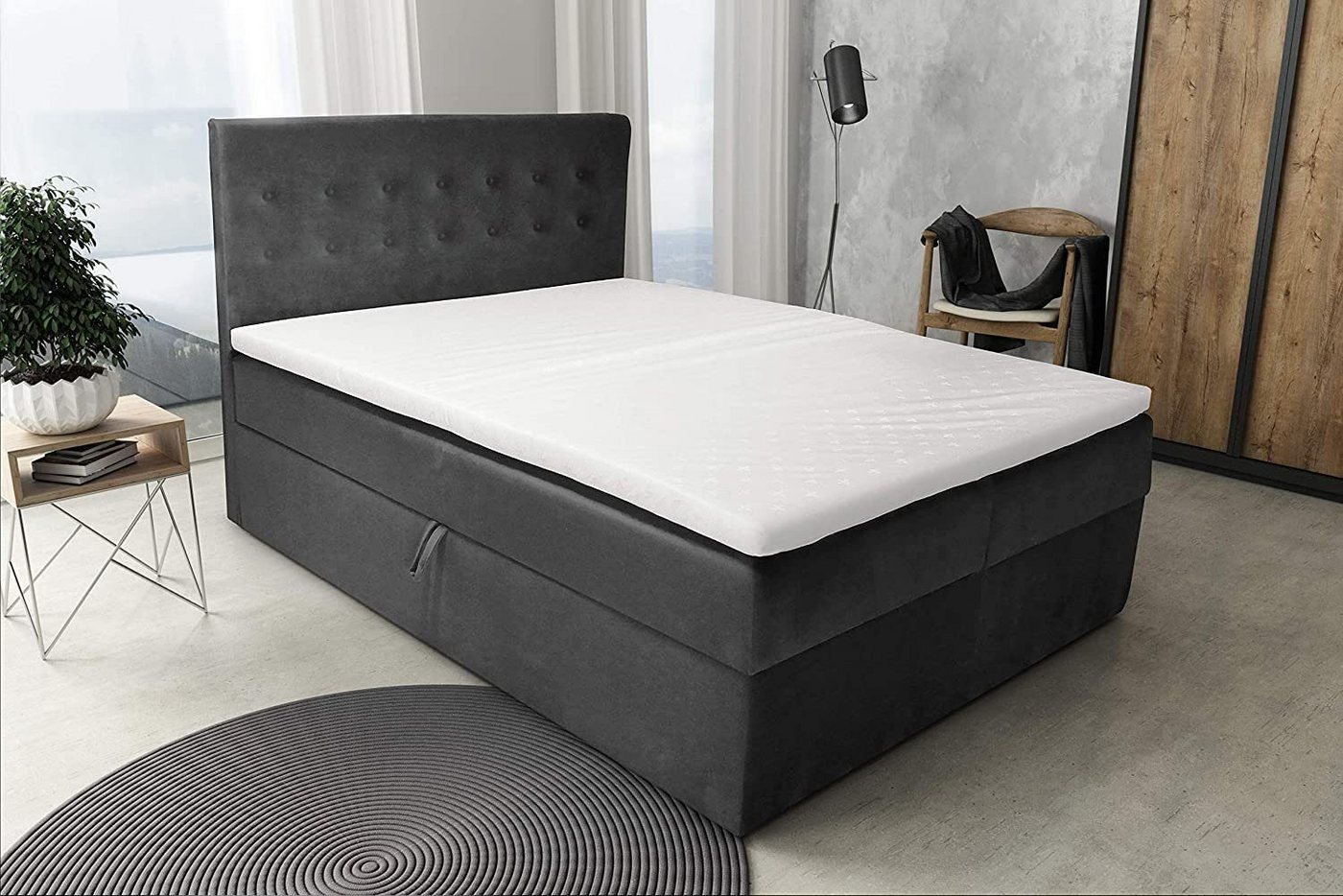 Best for Home Boxspringbett S-Deluxe, mit Bettkasten und Topper von Best for Home