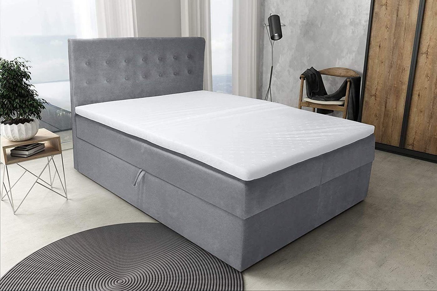 Best for Home Boxspringbett S-Deluxe, mit Bettkasten und Topper von Best for Home