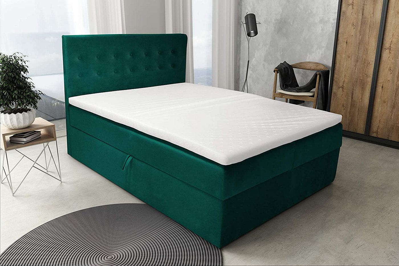 Best for Home Boxspringbett S-Deluxe, mit Bettkasten und Topper von Best for Home