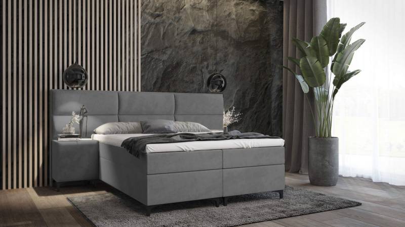 Best for Home Boxspringbett Sapri mit 7 cm Topper und 2x Nachtisch von Best for Home