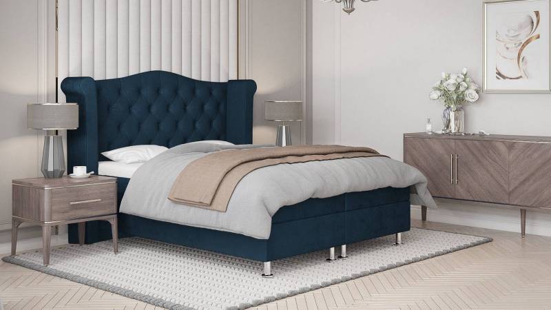 Best for Home Boxspringbett Saturn Boxspringbett – Bonellfederkern & 7-Zonen T-30 Topper, Boxspringbett mit Bettkasten von Best for Home
