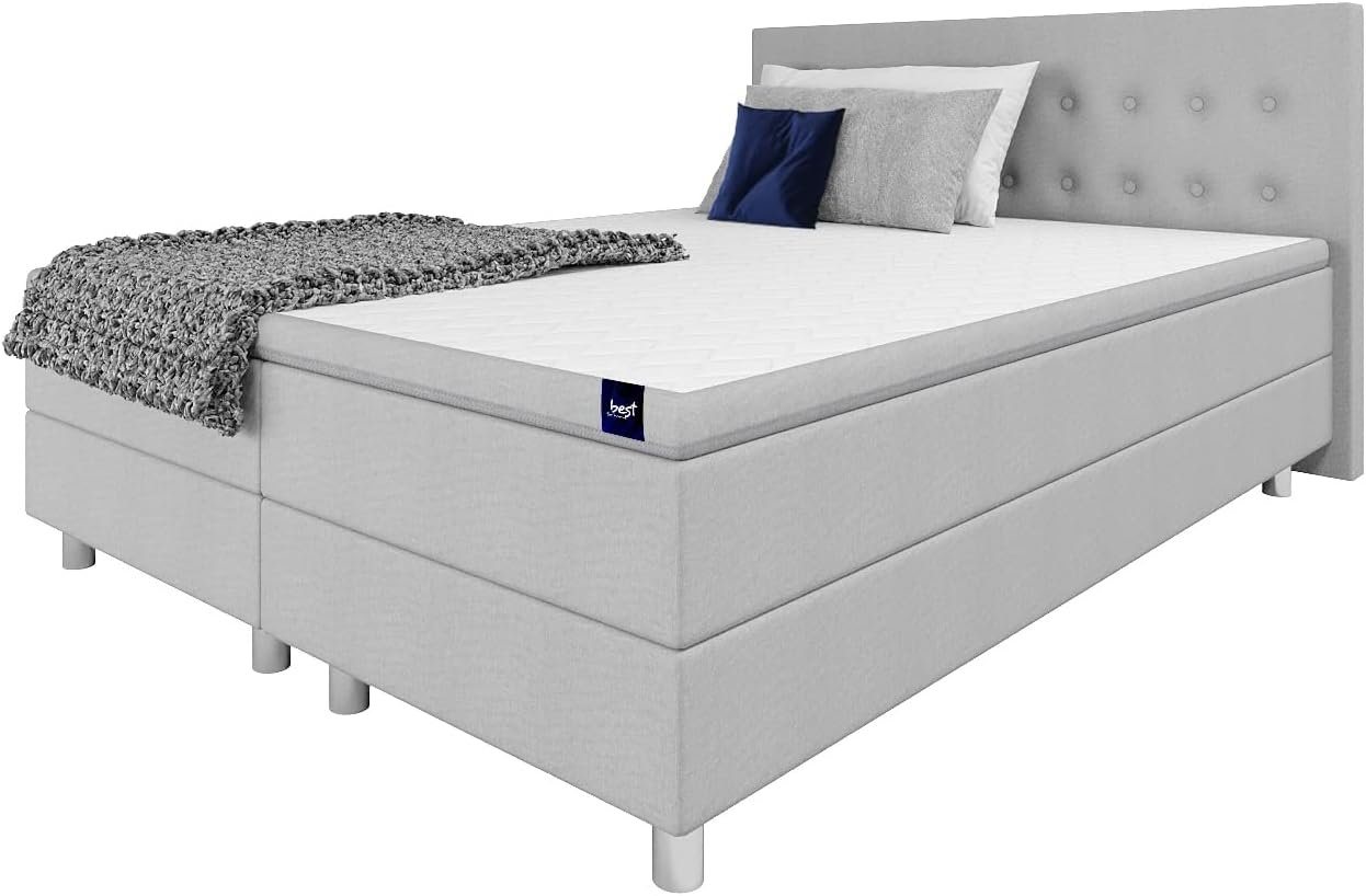 Best for Home Boxspringbett Sawana mit Bonellfederkern-Matratze und Topper, mit Lieferung, Aufbau & Entsorgung von Best for Home