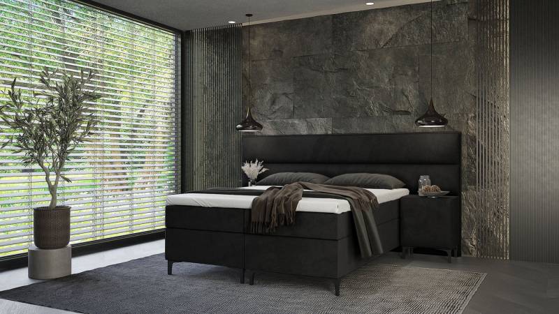 Best for Home Boxspringbett Tito Bonellfederkern inkl. 2x Nachttisch und Topper T-30, Boxspringbett mit Bettkasten von Best for Home