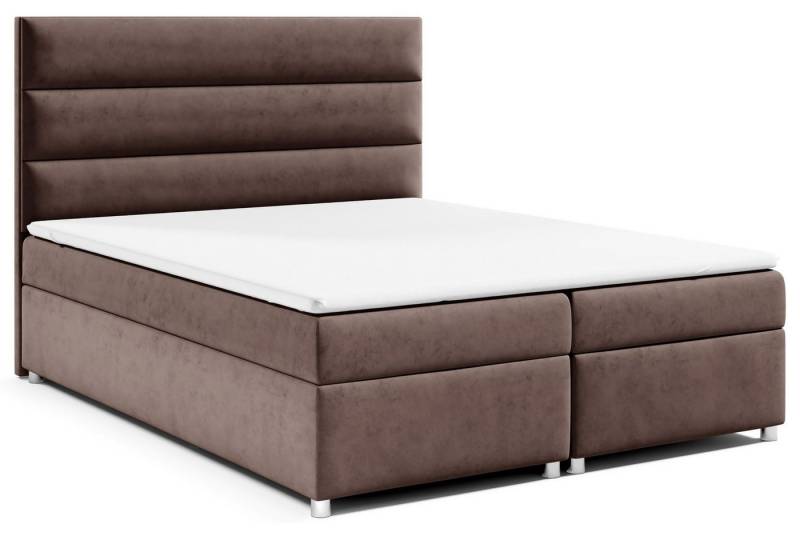Best for Home Boxspringbett mit Bettkasten Trinity K1 Bonell-Matratze inkl. 7 cm Topper (Polsterbett Doppelbett Boxbett mit gepolstertes Kopfteil, versch. Größen, 140x200 160x200 180x200 200x200 cm), Handwerksqualität von Best for Home