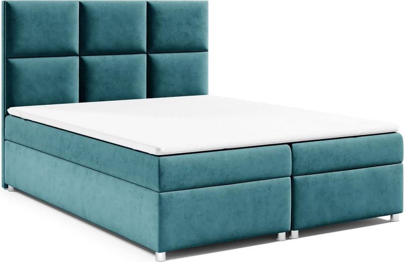 Best for Home Boxspringbett mit Bettkasten Trinity K-13 Bonellfederkern inkl. 7 cm Topper (Bonell-Matratze, gepolstertes Kopfteil, Doppelbett versch. Größen, 140x200 160x200 180x200 200x200 cm), Handwerksqualität, TOP Preis-Leistungs-Verhältnis von Best for Home