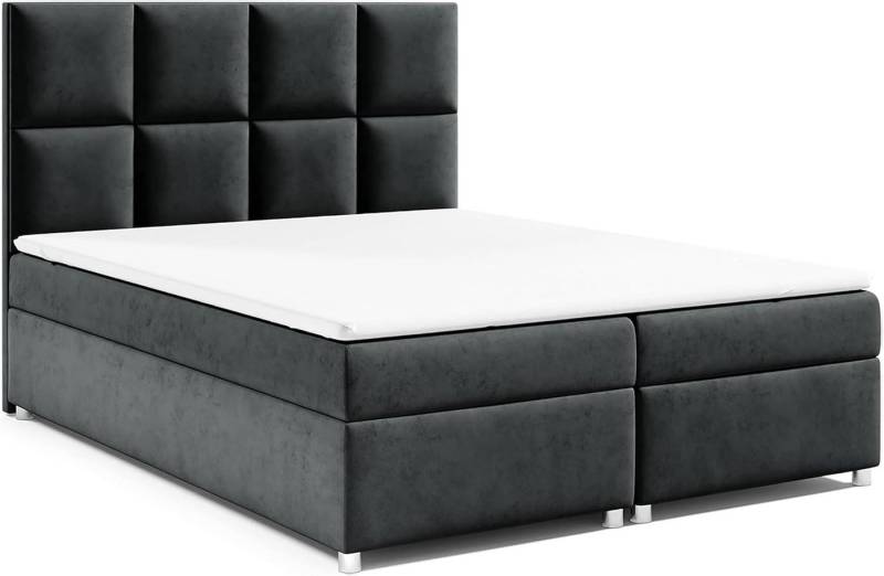 Best for Home Boxspringbett mit Bettkasten Trinity K2 Bonell-Matratze inkl. 7 cm Topper (Polsterbett Doppelbett Boxbett mit gepolstertes Kopfteil, versch. Größen, 140x200 160x200 180x200 200x200 cm), Handwerksqualität, TOP Preis-Leistungs-Verhältnis von Best for Home