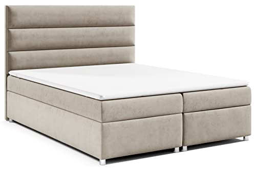 Best for Home Boxspringbett mit Bettkasten Trinity K-1 Bonellfederkern inkl. Topper 140x200 Beige von Best for Home