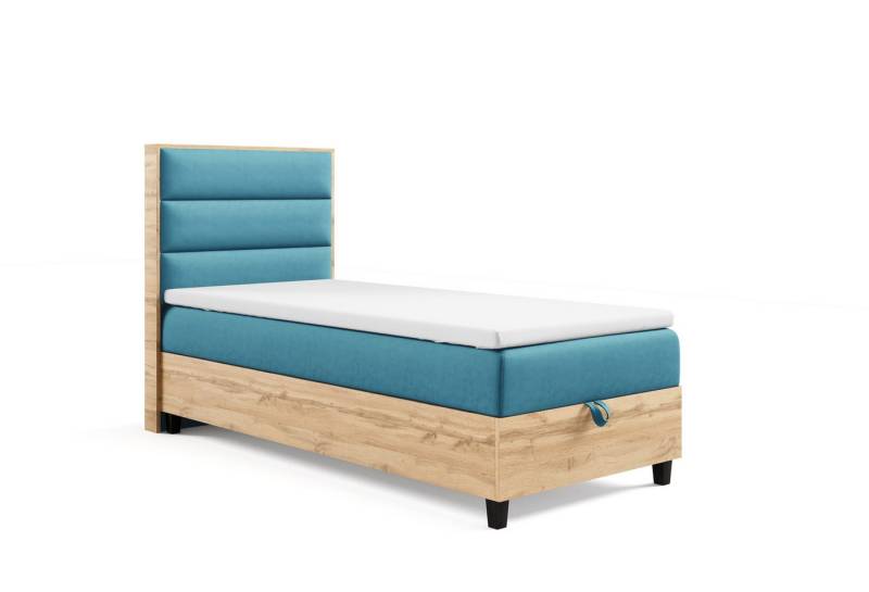 Best for Home Boxspringbett mit Bettkasten Trinity K-1 PLATE SINGLE inkl. 7 cm Topper (70x200 80x200 90x200 100x200 cm), Verschiedene Liefermöglichkeiten, TOP Preis-Leistungs-Verhältnis von Best for Home