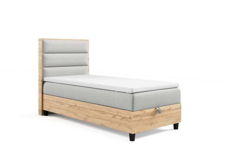 Best for Home Boxspringbett mit Bettkasten Trinity K-1 PLATE SINGLE inkl. 7 cm Topper (70x200 80x200 90x200 100x200 cm), Verschiedene Liefermöglichkeiten, TOP Preis-Leistungs-Verhältnis von Best for Home