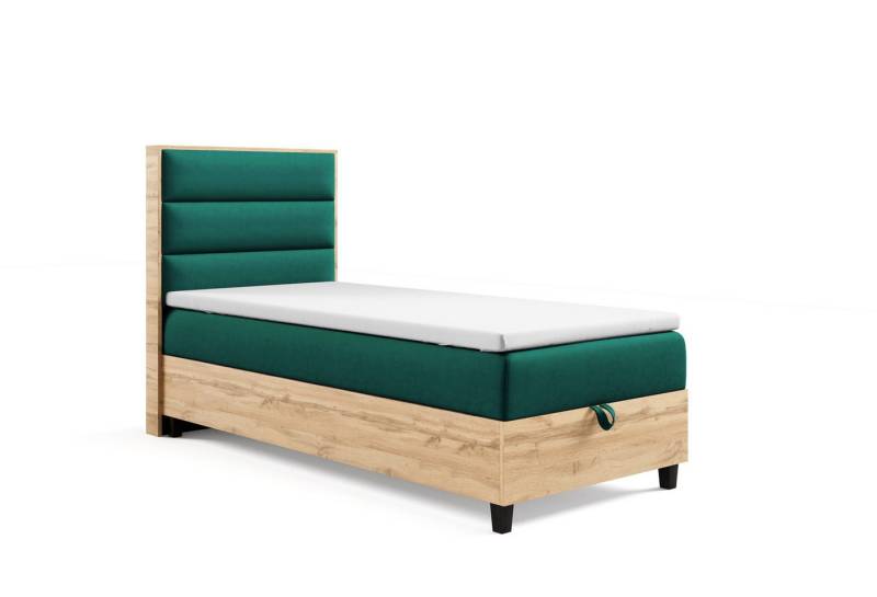 Best for Home Boxspringbett mit Bettkasten Trinity K-1 PLATE SINGLE inkl. 7 cm Topper (70x200 80x200 90x200 100x200 cm), Verschiedene Liefermöglichkeiten, TOP Preis-Leistungs-Verhältnis von Best for Home