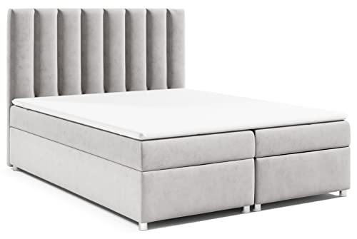 Best for Home Boxspringbett 180x200 mit Bettkasten und Topper, Trinity K-10 boxspringbett 160x200, Bonellfederkern boxspringbett 140x200, boxspringbett 200x200-140x200 Silber von Best for Home