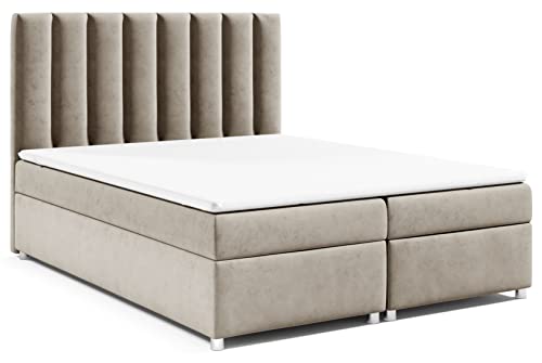 Best for Home Boxspringbett mit Bettkasten Trinity K-10 Bonellfederkern inkl. Topper 160x200 Beige von Best for Home