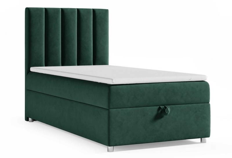 Best for Home Boxspringbett mit Bettkasten Trinity K-10 SINGLE Bonell-Matratze inkl. 7 cm Topper (Einzelbett, Polsterbett mit gepolstertes Kopfteil, Jugendbett, Kinderbett versch. Größen, 70x200 80x200 90x200 100x200 cm), Handwerksqualität, TOP Preis-Leistungs-Verhältnis von Best for Home