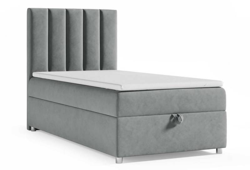 Best for Home Boxspringbett mit Bettkasten Trinity K-10 SINGLE Bonell-Matratze inkl. 7 cm Topper (Einzelbett, Polsterbett mit gepolstertes Kopfteil, Jugendbett, Kinderbett versch. Größen, 70x200 80x200 90x200 100x200 cm), Handwerksqualität, TOP Preis-Leistungs-Verhältnis von Best for Home