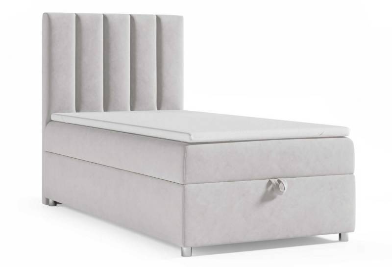 Best for Home Boxspringbett mit Bettkasten Trinity K-10 SINGLE Bonellfederkern inkl. 7 cm Topper (Einzelbett, Polsterbett gepolstertes Kopfteil, Jugendbett, Kinderbett versch. Größen, 70x200 80x200 90x200 100x200 cm), mit oder ohne Topper, Flexible Liefermöglichkeiten, Handwerksqualität von Best for Home