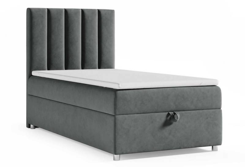 Best for Home Boxspringbett mit Bettkasten Trinity K-10 SINGLE Bonellfederkern inkl. 7 cm Topper (Einzelbett, Polsterbett gepolstertes Kopfteil, Jugendbett, Kinderbett versch. Größen, 70x200 80x200 90x200 100x200 cm), mit oder ohne Topper, Flexible Liefermöglichkeiten, Handwerksqualität von Best for Home