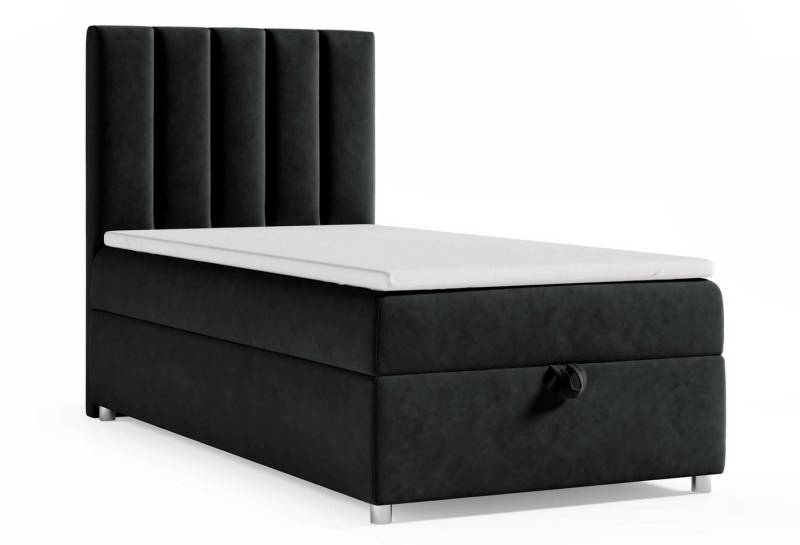Best for Home Boxspringbett mit Bettkasten Trinity K-10 SINGLE Bonellfederkern inkl. 7 cm Topper (Einzelbett, Polsterbett gepolstertes Kopfteil, Jugendbett, Kinderbett versch. Größen, 70x200 80x200 90x200 100x200 cm), mit oder ohne Topper, Flexible Liefermöglichkeiten, Handwerksqualität von Best for Home