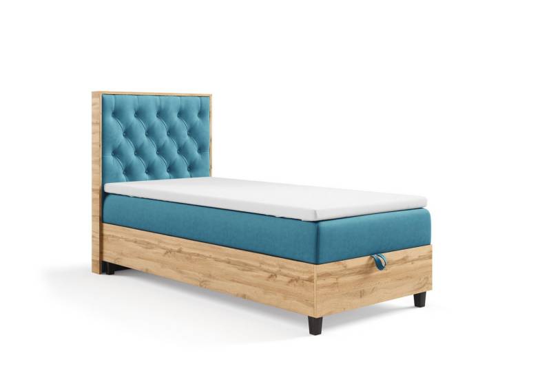 Best for Home Boxspringbett mit Bettkasten Trinity K-14 PLATE SINGLE inkl. 7 cm Topper (70x200 80x200 90x200 100x200 cm), Verschiedene Liefermöglichkeiten, TOP Preis-Leistungs-Verhältnis von Best for Home