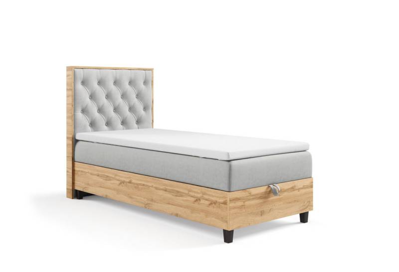 Best for Home Boxspringbett mit Bettkasten Trinity K-14 PLATE SINGLE inkl. 7 cm Topper (70x200 80x200 90x200 100x200 cm), Verschiedene Liefermöglichkeiten, TOP Preis-Leistungs-Verhältnis von Best for Home