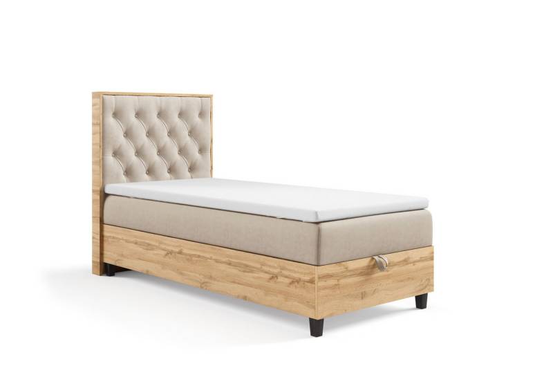 Best for Home Boxspringbett mit Bettkasten Trinity K-14 PLATE SINGLE inkl. 7 cm Topper (70x200 80x200 90x200 100x200 cm), Verschiedene Liefermöglichkeiten, TOP Preis-Leistungs-Verhältnis von Best for Home