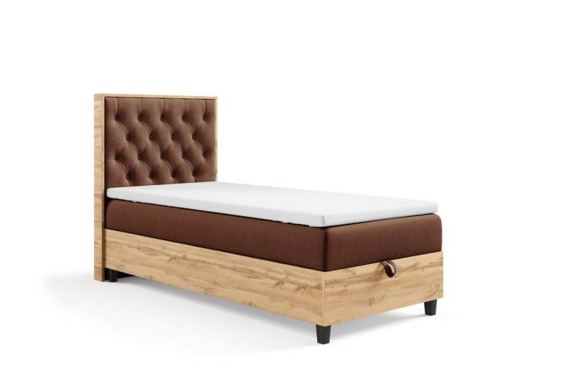 Best for Home Boxspringbett Boxspringbett Trinity K-14 Plate Single mit Bettkasten&7 cm Topper H3 (70x200 80x200 90x200 100x200 cm), Verschiedene Liefermöglichkeiten, TOP Preis-Leistungs-Verhältnis von Best for Home