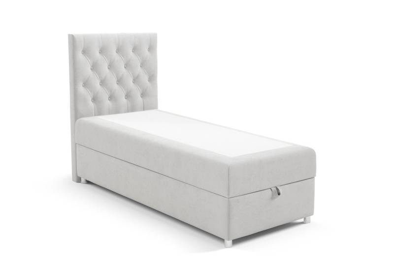 Best for Home Boxspringbett mit Bettkasten Trinity K14 SINGLE Bonell-Matratze inkl. 7 cm Topper (Einzelbett, Polsterbett mit gepolstertes Kopfteil, Jugendbett, Kinderbett versch. Größen, 70x200 80x200 90x200 100x200 cm), verschiedene Liefermöglichkeiten, Handwerksqualität von Best for Home