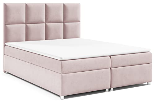 Best for Home Boxspringbett mit Bettkasten Trinity K-2 Bonellfederkern inkl. Topper 140x200 Rosa von Best for Home