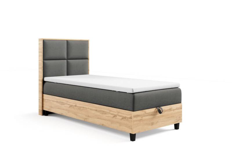 Best for Home Boxspringbett mit Bettkasten Trinity K-2 PLATE SINGLE inkl. 7 cm Topper (70x200 80x200 90x200 100x200 cm), Verschiedene Liefermöglichkeiten, TOP Preis-Leistungs-Verhältnis von Best for Home