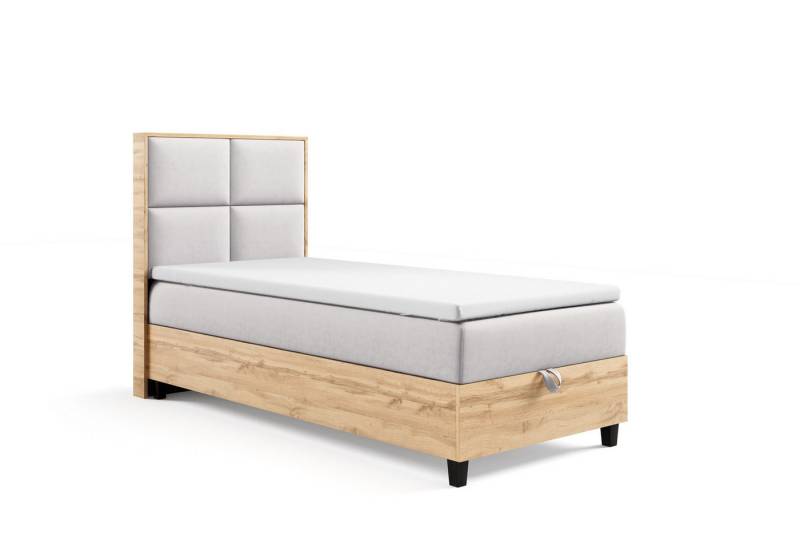Best for Home Boxspringbett mit Bettkasten Trinity K-2 PLATE SINGLE inkl. 7 cm Topper (70x200 80x200 90x200 100x200 cm), Verschiedene Liefermöglichkeiten, TOP Preis-Leistungs-Verhältnis von Best for Home