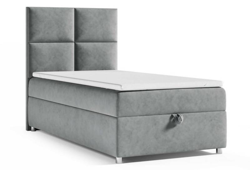 Best for Home Boxspringbett mit Bettkasten Trinity K2 Single Bonell-Matratze inkl. 7 cm Topper (Einzelbett, Hotelbett, Polsterbett gepolstertes Kopfteil, Jugendbett, Kinderbett versch. Größen, 70x200 80x200 90x200 100x200 cm), verschiedene Liefermöglichkeiten, Handwerksqualität von Best for Home