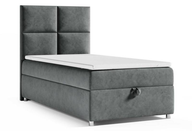 Best for Home Boxspringbett mit Bettkasten Trinity K2 Single Bonell-Matratze inkl. 7 cm Topper (Einzelbett, Hotelbett, Polsterbett gepolstertes Kopfteil, Jugendbett, Kinderbett versch. Größen, 70x200 80x200 90x200 100x200 cm), verschiedene Liefermöglichkeiten, Handwerksqualität von Best for Home