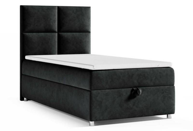 Best for Home Boxspringbett mit Bettkasten Trinity K2 Single Bonell-Matratze inkl. 7 cm Topper (Einzelbett, Hotelbett, Polsterbett gepolstertes Kopfteil, Jugendbett, Kinderbett versch. Größen, 70x200 80x200 90x200 100x200 cm), verschiedene Liefermöglichkeiten, Handwerksqualität von Best for Home