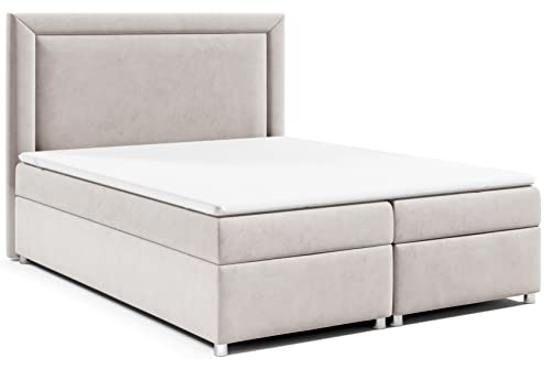 Best for Home Boxspringbett mit Bettkasten Trinity K-3 Bonellfederkern inkl. Topper 180x200 Creme von Best for Home