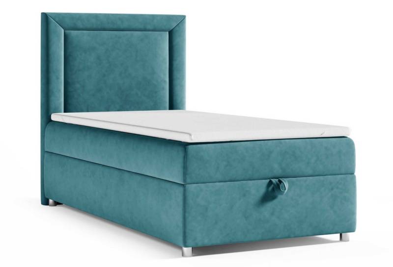 Best for Home Boxspringbett mit Bettkasten Trinity K3 SINGLE Bonell-Matratze inkl. 7 cm Topper (Einzelbett, Polsterbett mit gepolstertes Kopfteil, Jugendbett, Kinderbett versch. Größen, 70x200 80x200 90x200 100x200 cm), verschiedene Liefermöglichkeiten, Handwerksqualität von Best for Home