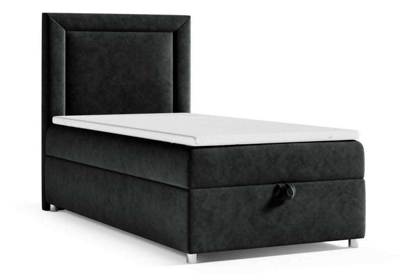 Best for Home Boxspringbett mit Bettkasten Trinity K3 SINGLE Bonell-Matratze inkl. 7 cm Topper (Einzelbett, Polsterbett mit gepolstertes Kopfteil, Jugendbett, Kinderbett versch. Größen, 70x200 80x200 90x200 100x200 cm), verschiedene Liefermöglichkeiten, Handwerksqualität von Best for Home