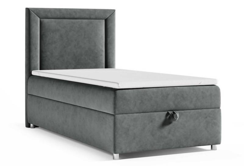 Best for Home Boxspringbett mit Bettkasten Trinity K3 SINGLE Bonell-Matratze inkl. 7 cm Topper (Einzelbett, Polsterbett mit gepolstertes Kopfteil, Jugendbett, Kinderbett versch. Größen, 70x200 80x200 90x200 100x200 cm), verschiedene Liefermöglichkeiten, Handwerksqualität von Best for Home