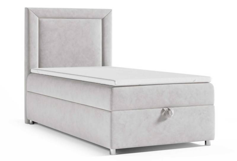 Best for Home Boxspringbett mit Bettkasten Trinity K3 SINGLE Bonell-Matratze inkl. 7 cm Topper (Einzelbett, Polsterbett mit gepolstertes Kopfteil, Jugendbett, Kinderbett versch. Größen, 70x200 80x200 90x200 100x200 cm), verschiedene Liefermöglichkeiten, Handwerksqualität von Best for Home