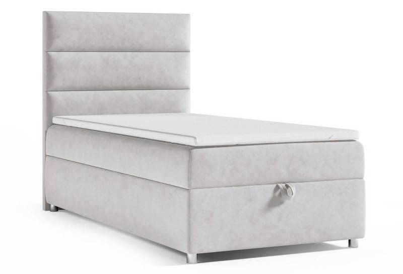 Best for Home Boxspringbett mit Bettkasten Trinity K-4 SINGLE Bonell-Matratze inkl. 7 cm Topper (Einzelbett, Polsterbett mit gepolstertes Kopfteil, Jugendbett, Kinderbett versch. Größen, 70x200 80x200 90x200 100x200 cm), verschiedene Liefermöglichkeiten, Handwerksqualität von Best for Home