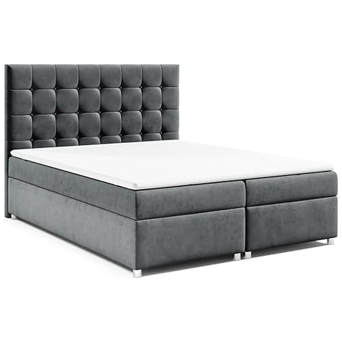 Best for Home Boxspringbett Trinity K-9 mit 7-Zonen-Bonell-Federkernmatratze | Boxspringbett 180x200 mit Bettkasten | Doppelbett mit Matratze und Stauraum | Polsterbett –Lieferung bis Bordsteinkante von Best for Home