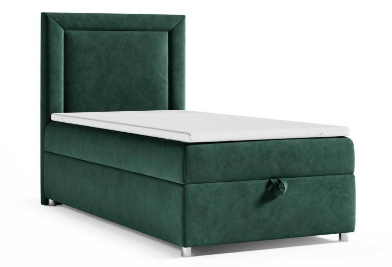 Best for Home Boxspringbett mit Bettkasten Trinity K3 SINGLE Bonell-Matratze inkl. 7 cm Topper (Einzelbett, Polsterbett mit gepolstertes Kopfteil, Jugendbett, Kinderbett versch. Größen, 70x200 80x200 90x200 100x200 cm), verschiedene Liefermöglichkeiten, Handwerksqualität von Best for Home