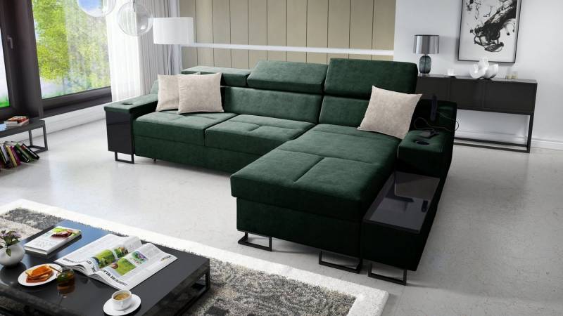 Best for Home Ecksofa Aria I Maxi: Schlaffunktion & Bettkasten für das Moderne Wohnzimmer, Schlaffunktion von Best for Home