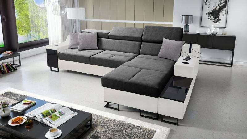 Best for Home Ecksofa Aria I Maxi: Schlaffunktion & Bettkasten für das Moderne Wohnzimmer, Schlaffunktion von Best for Home