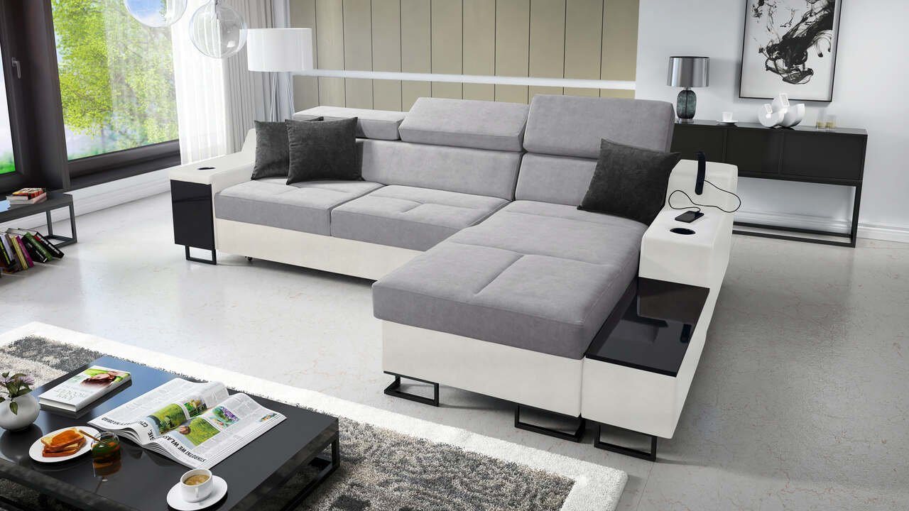 Best for Home Ecksofa Aria I Maxi: Schlaffunktion & Bettkasten für das Moderne Wohnzimmer, Schlaffunktion Best for Home Ecksofa Aria I Maxi: Schlaffunktion & Bettkasten für das Moderne Wohnzimmer, Schlaffunktion von Best for Home