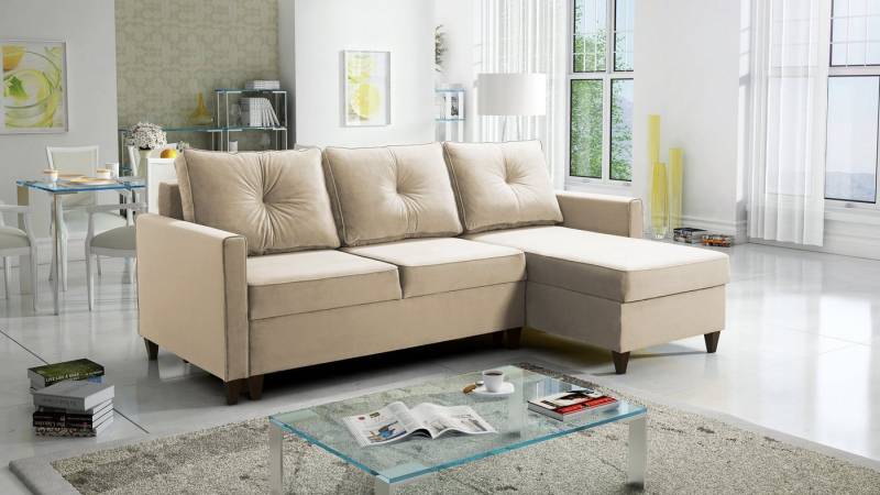 Best for Home Ecksofa Ecksofa Brad Maxi mit Schlaffunktion & 2 Bettkästen, inkl. Kissen von Best for Home
